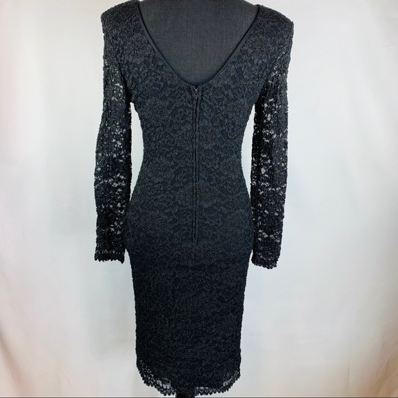 Susan Roselli for ViJack Black Lace Dress Size 10 - Picture 2 of 7